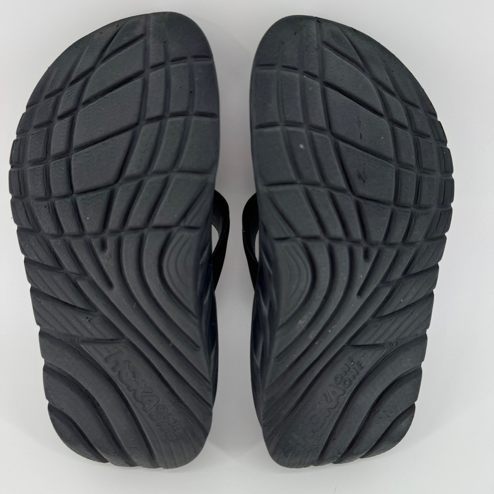 Hoka One One Ora Recovery Flip Women Size 7 Black Thong Platform Sandals - Picture 4 of 9